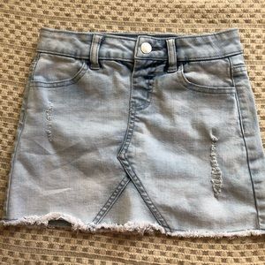 Justice Distressed Denim Skirt Built In Shorts 8